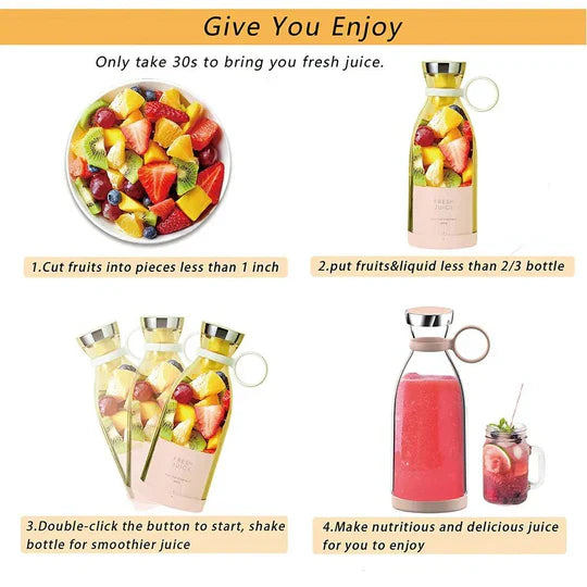 420 ML- Portable USB Rechargeable Juicer Mini Juice Extractor